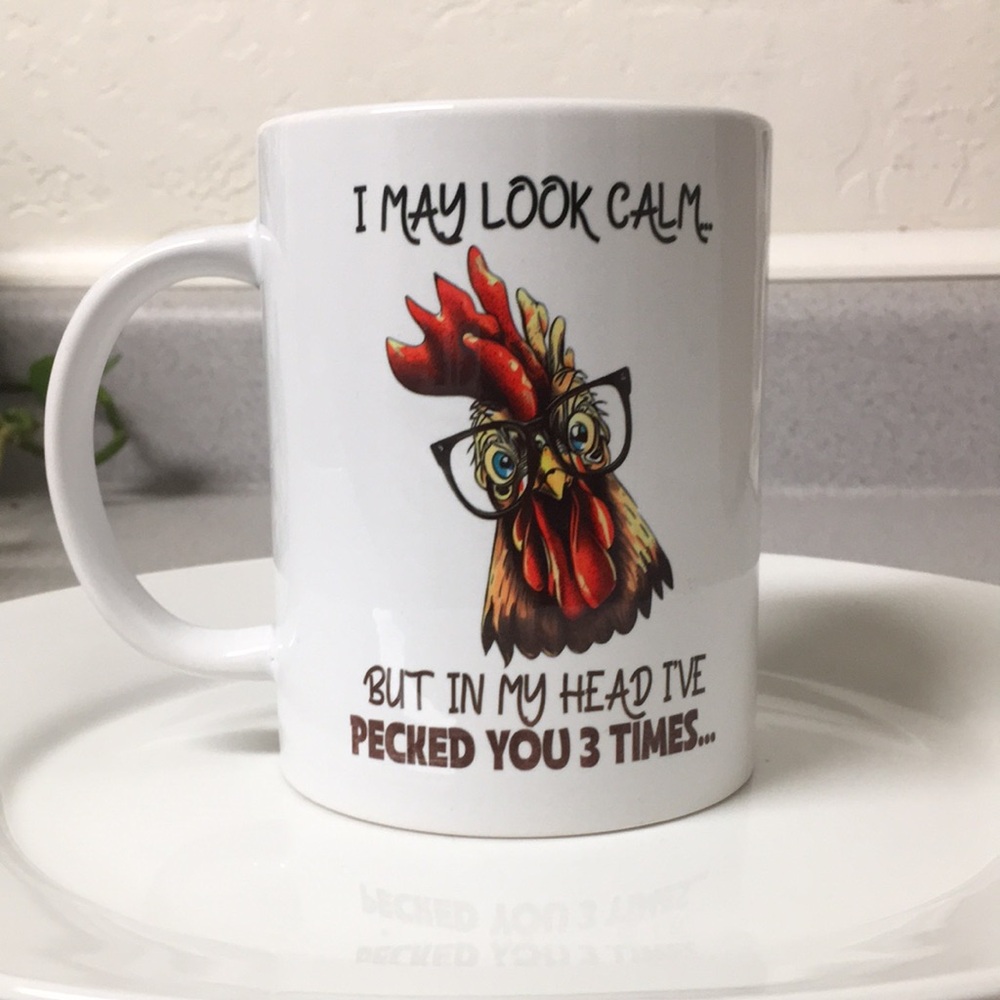 Funny Chicken Mug with Glasses